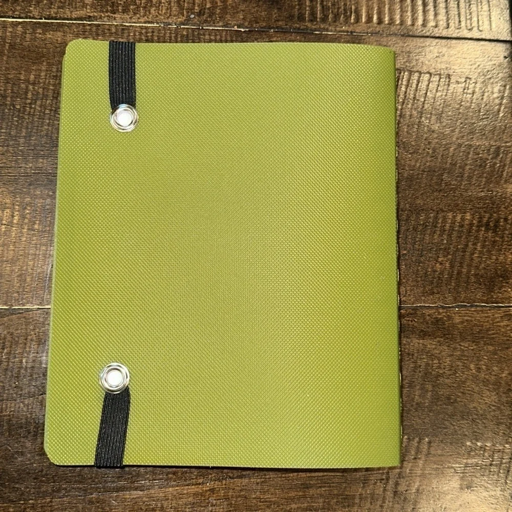 Green Top Flight Notebook with Black Elastic Band